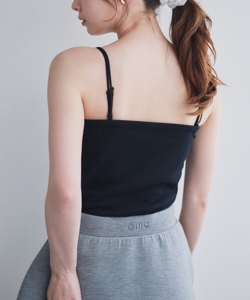fupel（フぺル）の「2way rib camisole / カップ付き2wayリブキャミソール（キャミソール・レディース・アイボリー/ブラック・FREE）」の6枚目の写真