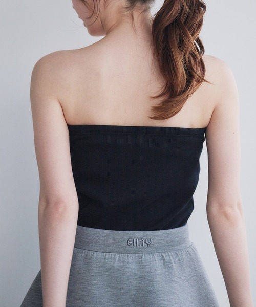 fupel（フぺル）の「2way rib camisole / カップ付き2wayリブキャミソール（キャミソール・レディース・アイボリー/ブラック・FREE）」の8枚目の写真