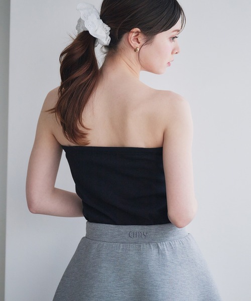 fupel（フぺル）の「2way rib camisole / カップ付き2wayリブキャミソール（キャミソール・レディース・アイボリー/ブラック・FREE）」の7枚目の写真