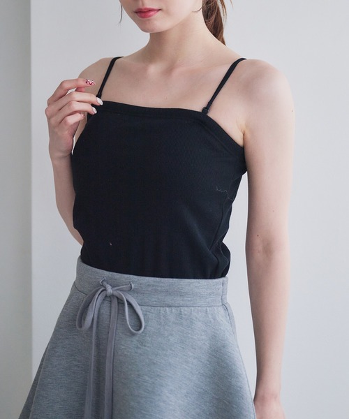 fupel（フぺル）の「2way rib camisole / カップ付き2wayリブキャミソール（キャミソール・レディース・アイボリー/ブラック・FREE）」の16枚目の写真