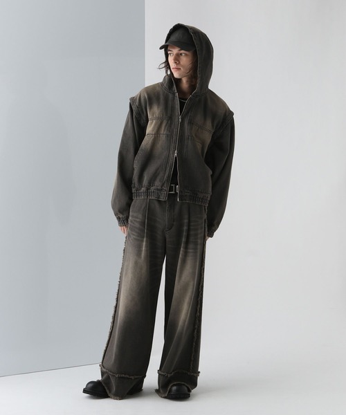 HARE（ハレ）の「【SET UP対応】2WAYデニムフードブルゾン(HARE