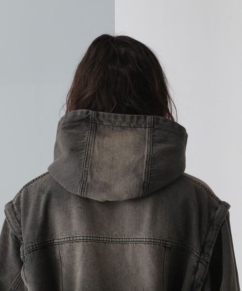 HARE（ハレ）の「【SET UP対応】2WAYデニムフードブルゾン(HARE