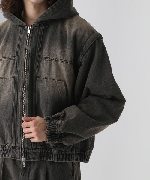 HARE（ハレ）の「【SET UP対応】2WAYデニムフードブルゾン(HARE