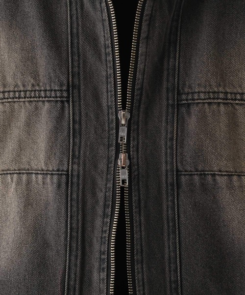 HARE（ハレ）の「【SET UP対応】2WAYデニムフードブルゾン(HARE)（ブルゾン・メンズ・ブラック/ブラウン/ブルー・MEDIUM/SMALL）」の4枚目の写真