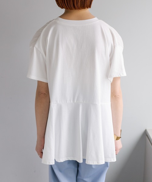 PUAL CE CIN(ピュアルセシン)の「【WEB限定/Du noir】フロントプリーツシルケットTシャツ(Tシャツ/カットソー・レディース・ブラック/オフホワイト・FREE)」の21枚目の写真