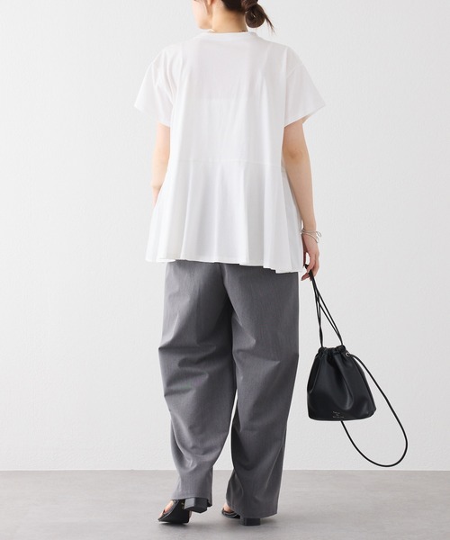 PUAL CE CIN(ピュアルセシン)の「【WEB限定/Du noir】フロントプリーツシルケットTシャツ(Tシャツ/カットソー・レディース・ブラック/オフホワイト・FREE)」の15枚目の写真