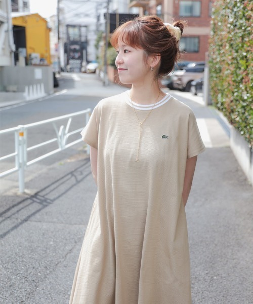 別注】LACOSTE / カノコ クルーネック ワンピース（S～M）【洗濯