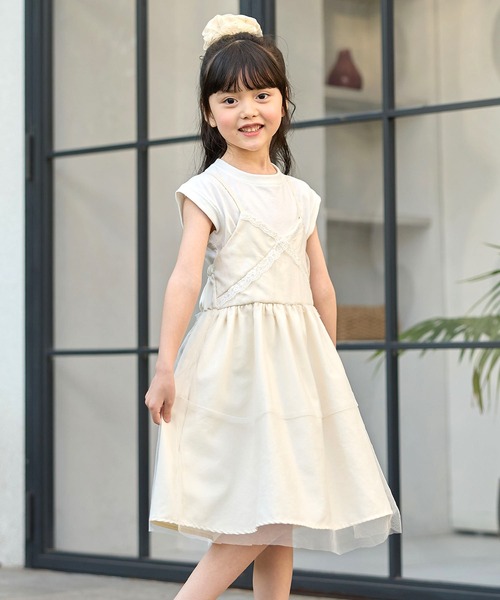 Piet（ピエット）の「レース使いチュールビスチェ ワンピース（ワンピース・キッズ・ブラック/オフホワイト・100/120/130/110）」の11枚目の写真