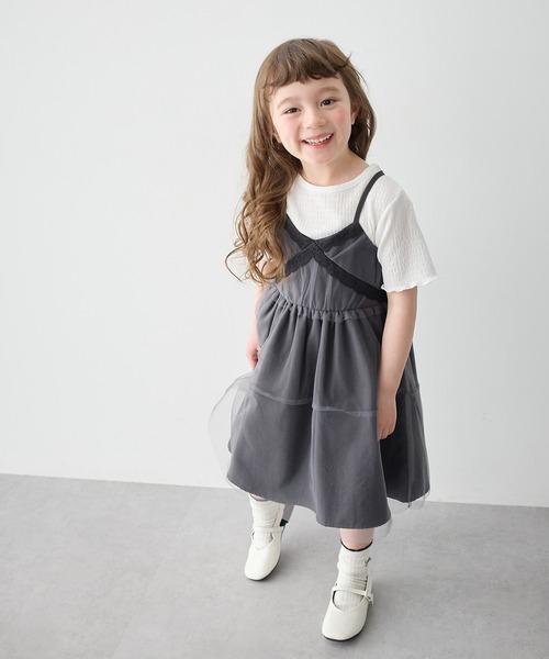 Piet（ピエット）の「レース使いチュールビスチェ ワンピース（ワンピース・キッズ・ブラック/オフホワイト・100/120/130/110）」の10枚目の写真