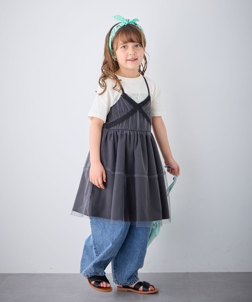 Piet（ピエット）の「レース使いチュールビスチェ ワンピース（ワンピース・キッズ・ブラック/オフホワイト・100/120/130/110）」の5枚目の写真