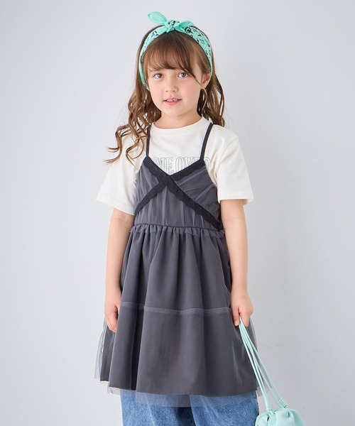 Piet（ピエット）の「レース使いチュールビスチェ ワンピース（ワンピース・キッズ・ブラック/オフホワイト・100/120/130/110）」の12枚目の写真