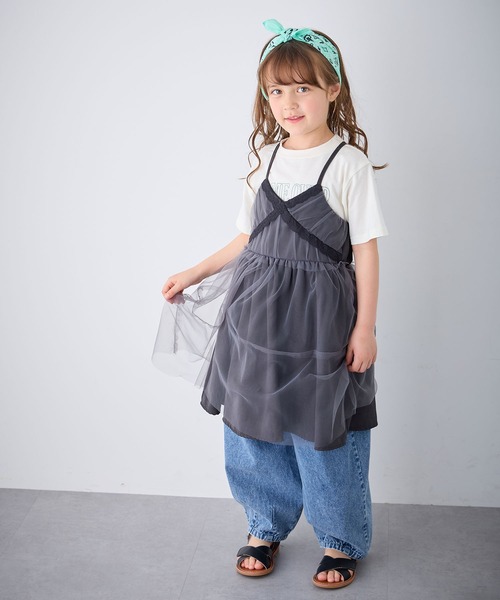 Piet（ピエット）の「レース使いチュールビスチェ ワンピース（ワンピース・キッズ・ブラック/オフホワイト・100/120/130/110）」の9枚目の写真