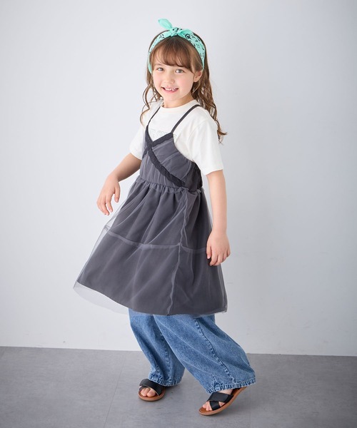 Piet（ピエット）の「レース使いチュールビスチェ ワンピース（ワンピース・キッズ・ブラック/オフホワイト・100/120/130/110）」の4枚目の写真