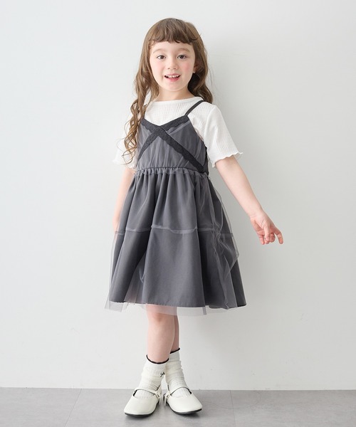 Piet（ピエット）の「レース使いチュールビスチェ ワンピース（ワンピース・キッズ・ブラック/オフホワイト・100/120/130/110）」の13枚目の写真