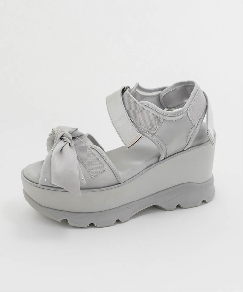 ランダ　RANDA ビッグリボンマルチウェイスポーツサンダル 厚底　アイボリー ビッグリボンマルチウェイスポーツサンダルRANDA公式サイト