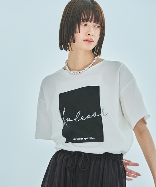 LAKOLE(ラコレ)の「箔プリントアソートロゴT / 328630(Tシャツ/カットソー・レディース・ブラック/オフホワイト/チャコール/ホワイト/ブラウン・FREE)」の3枚目の写真