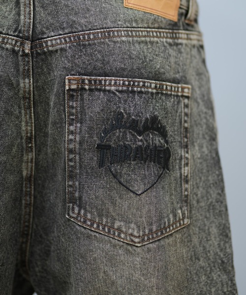 THRASHER(スラッシャー)の「【ムラサキスポーツ限定】THRASHER/スラッシャー デニムショーツ 膝下丈 ブランド刺繍 253TH1SP042(その他パンツ・メンズ・ブラック/インディゴブルー・M/L)」の16枚目の写真