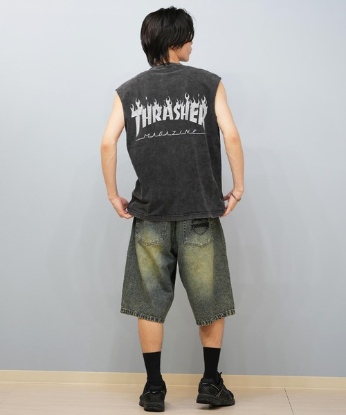 THRASHER(スラッシャー)の「【ムラサキスポーツ限定】THRASHER/スラッシャー デニムショーツ 膝下丈 ブランド刺繍 253TH1SP042(その他パンツ・メンズ・ブラック/インディゴブルー・M/L)」の5枚目の写真