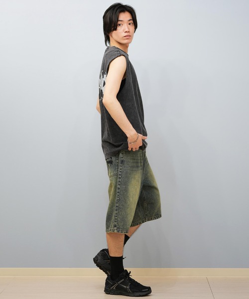 THRASHER(スラッシャー)の「【ムラサキスポーツ限定】THRASHER/スラッシャー デニムショーツ 膝下丈 ブランド刺繍 253TH1SP042(その他パンツ・メンズ・ブラック/インディゴブルー・M/L)」の6枚目の写真