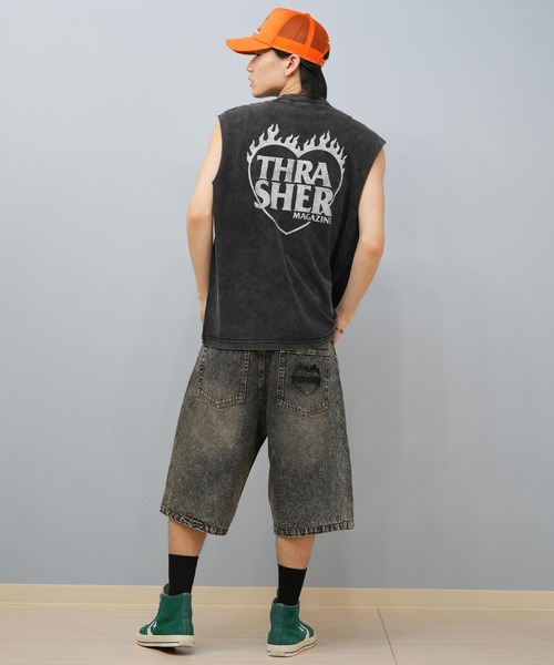 THRASHER(スラッシャー)の「【ムラサキスポーツ限定】THRASHER/スラッシャー デニムショーツ 膝下丈 ブランド刺繍 253TH1SP042(その他パンツ・メンズ・ブラック/インディゴブルー・M/L)」の10枚目の写真