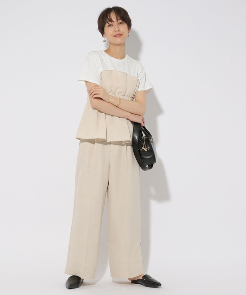 Elura(エルーラ)の「バスケットブッチャーワイドパンツ/289171(その他パンツ・レディース・グレイッシュベージュ/ブラック・FREE)」の4枚目の写真