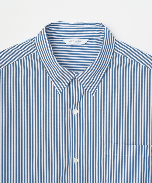 VICTIM(ヴィクティム)の「VICTIM ヴィクティム / STRIPE BIG SHIRT ビッグシルエットストライプシャツ / VTM-25-S-002(シャツ/ブラウス・メンズ・ブルー/グレー/ブラック・1/2)」の16枚目の写真