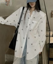 ribbon print shirt