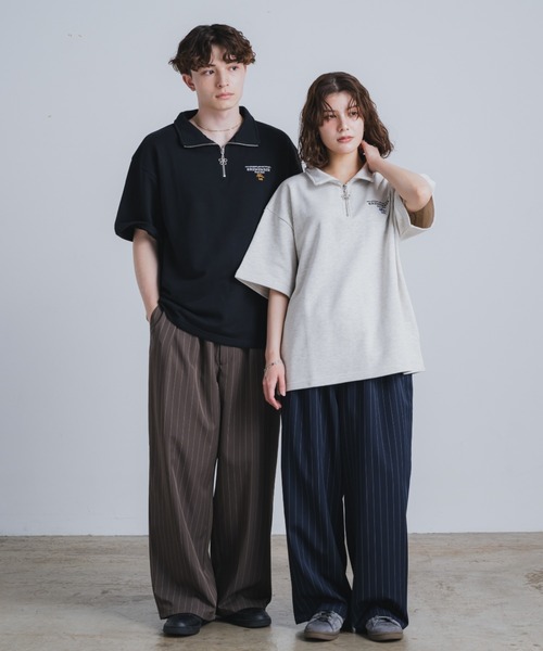 【早い者勝ち】定番サリバンストライプスラックス 受注制【Chikashitsu +】stripe tuck slacks / 【チカシツプラス