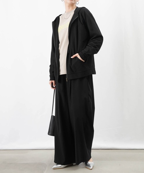 LUCA/LADY LUCK LUCA(ルカ/レディラックルカ)の「LC/LLL 梨地ドルマンジップパーカー(パーカー・レディース・ミックスグレー/ブラック/オフホワイト・FREE)」の9枚目の写真