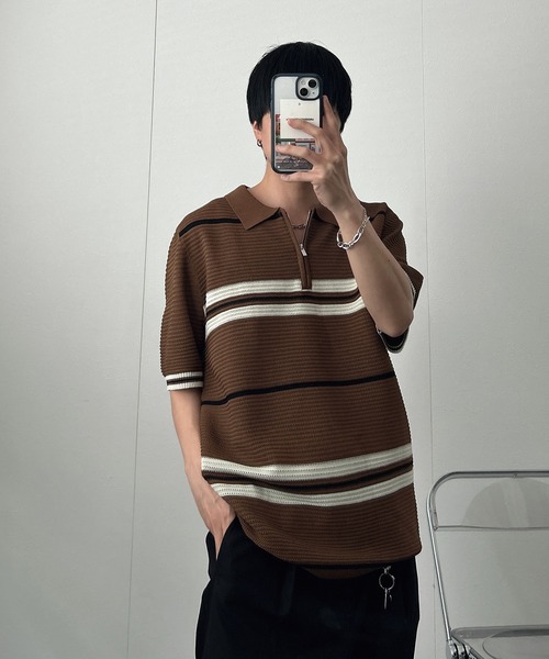 Supreme マルチボーダーハーフジップニット Sサイズ HALF ZIP SHAGGY BORDER KNIT / ハーフジップシャギーボーダー