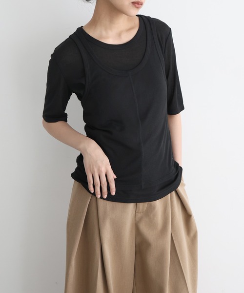 tシャツ 「ELOOPS」4WAY レイヤード シアートップスセット・Tシャツ・タンクトップ レディース メンズ 楽天市場】【感謝価格】Tシャツ タンクトップ レディース シアー