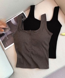 SPIGA | 前釦ﾊﾟｯﾄ付きﾀﾝｸﾄｯﾌﾟ(タンクトップ)