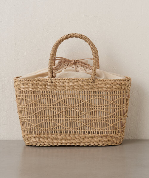 Jena espace merveilleux（ジェナ　エスパスメルヴェイユ）の「シーグラストートバッグ（トートバッグ・レディース・ブラック/ベージュ・FREE）」の8枚目の写真