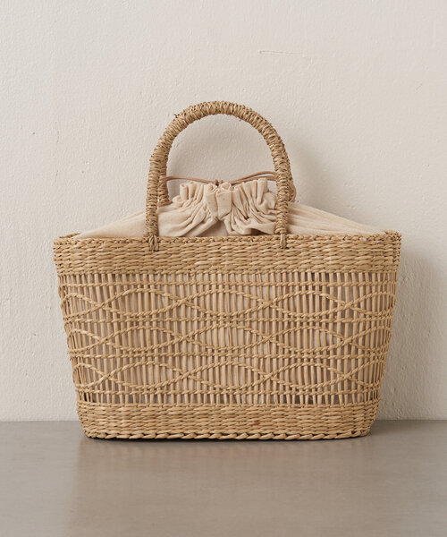 Jena espace merveilleux（ジェナ　エスパスメルヴェイユ）の「シーグラストートバッグ（トートバッグ・レディース・ブラック/ベージュ・FREE）」の9枚目の写真