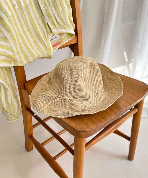 fredy emue（フレディエミュ）の「【Benelli Montacone/ベネリ モンタコーネ】リボンペーパーハット（ハット・レディース・ブラウン/ベージュ・FREE）」の2枚目の写真