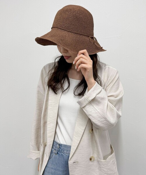 fredy emue（フレディエミュ）の「【Benelli Montacone/ベネリ モンタコーネ】リボンペーパーハット（ハット・レディース・ブラウン/ベージュ・FREE）」の10枚目の写真