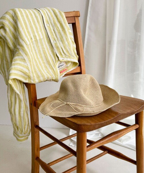 fredy emue（フレディエミュ）の「【Benelli Montacone/ベネリ モンタコーネ】リボンペーパーハット（ハット・レディース・ブラウン/ベージュ・FREE）」の12枚目の写真