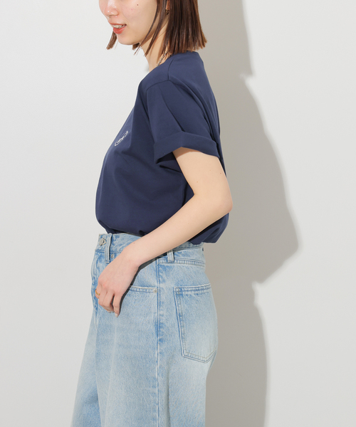 JOURNAL STANDARD relume（ジャーナルスタンダード　レリューム）の「《WEB限定》エンブロイダリーロゴモチーフT（Tシャツ/カットソー・レディース・ネイビー/ホワイト・FREE）」の18枚目の写真