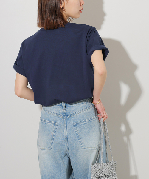 JOURNAL STANDARD relume（ジャーナルスタンダード　レリューム）の「《WEB限定》エンブロイダリーロゴモチーフT（Tシャツ/カットソー・レディース・ネイビー/ホワイト・FREE）」の19枚目の写真