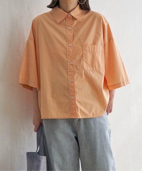 LBC（エルビーシー）の「タイプライター半袖BOXシャツ（シャツ/ブラウス・レディース・ホワイト/チャコール/オレンジ・M）」の5枚目の写真