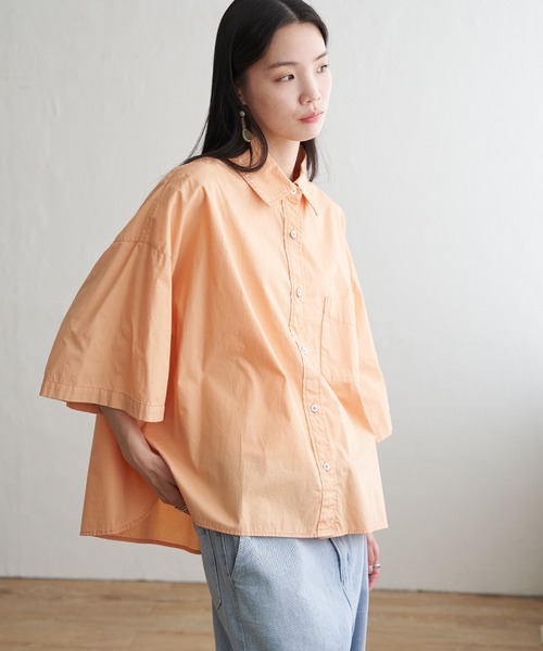 LBC（エルビーシー）の「タイプライター半袖BOXシャツ（シャツ/ブラウス・レディース・ホワイト/チャコール/オレンジ・M）」の13枚目の写真