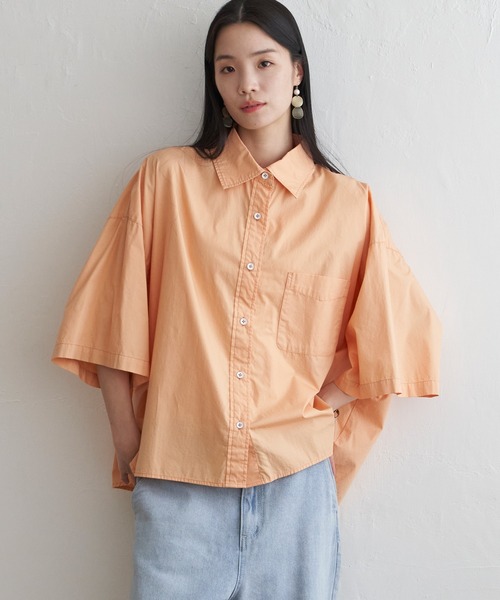 LBC（エルビーシー）の「タイプライター半袖BOXシャツ（シャツ/ブラウス・レディース・ホワイト/チャコール/オレンジ・M）」の10枚目の写真