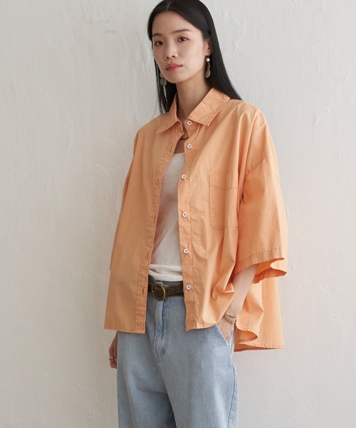 LBC（エルビーシー）の「タイプライター半袖BOXシャツ（シャツ/ブラウス・レディース・ホワイト/チャコール/オレンジ・M）」の12枚目の写真