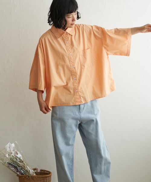 LBC（エルビーシー）の「タイプライター半袖BOXシャツ（シャツ/ブラウス・レディース・ホワイト/チャコール/オレンジ・M）」の17枚目の写真