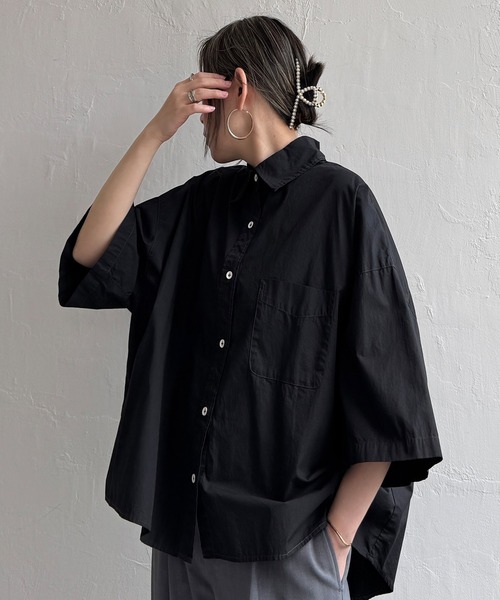 LBC（エルビーシー）の「タイプライター半袖BOXシャツ（シャツ/ブラウス・レディース・ホワイト/チャコール/オレンジ・M）」の18枚目の写真