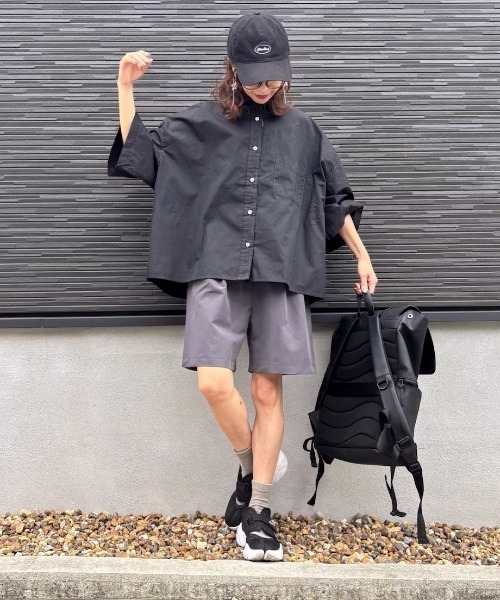 LBC（エルビーシー）の「タイプライター半袖BOXシャツ（シャツ/ブラウス・レディース・ホワイト/チャコール/オレンジ・M）」の21枚目の写真