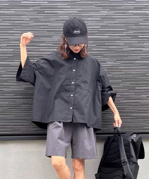 LBC（エルビーシー）の「タイプライター半袖BOXシャツ（シャツ/ブラウス・レディース・ホワイト/チャコール/オレンジ・M）」の22枚目の写真