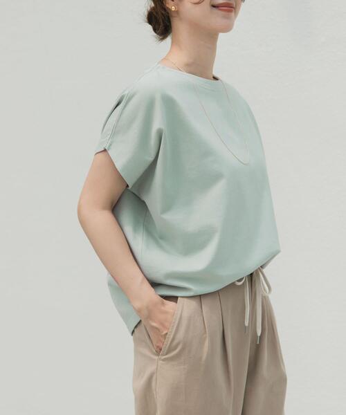 URBAN RESEARCH DOORS（アーバンリサーチドアーズ）の「ドライコットンボートネックプルオーバー（Tシャツ/カットソー・レディース・ミント/ネイビー/オフホワイト/ライトピンク・MEDIUM）」の19枚目の写真