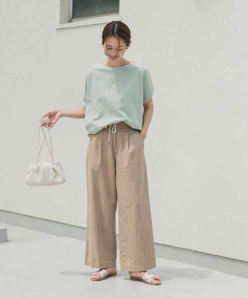 URBAN RESEARCH DOORS（アーバンリサーチドアーズ）の「ドライコットンボートネックプルオーバー（Tシャツ/カットソー・レディース・ミント/ネイビー/オフホワイト/ライトピンク・MEDIUM）」の16枚目の写真