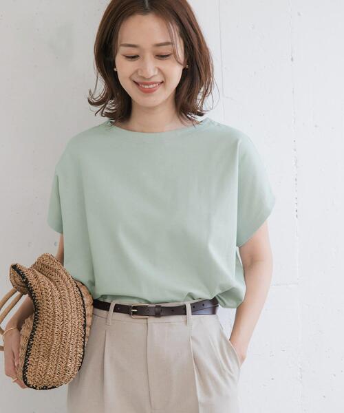 URBAN RESEARCH DOORS（アーバンリサーチドアーズ）の「ドライコットンボートネックプルオーバー（Tシャツ/カットソー・レディース・ミント/ネイビー/オフホワイト/ライトピンク・MEDIUM）」の15枚目の写真